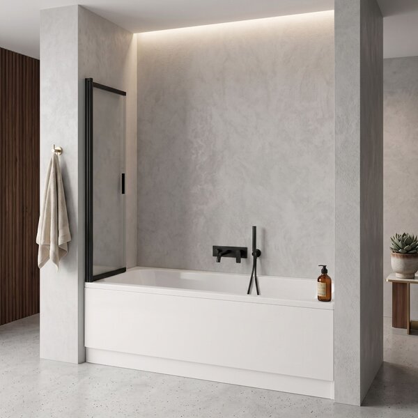 Sliding bathtub screen REA Dario Black 100