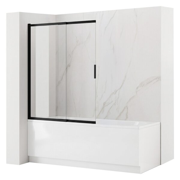 Sliding bathtub screen REA Dario Black 100