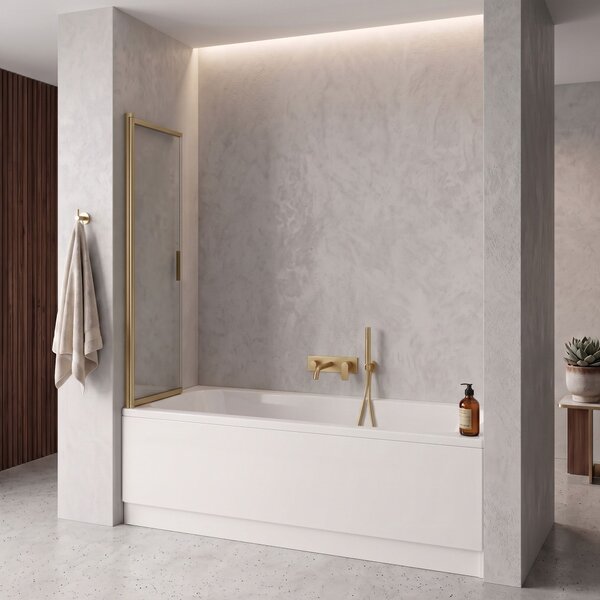 Sliding bathtub screen REA Dario Brush Gold 100