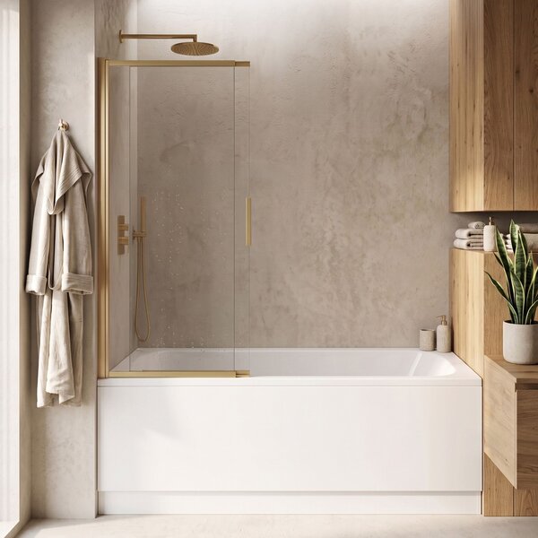 Sliding bathtub screen REA Dario Brush Gold 100