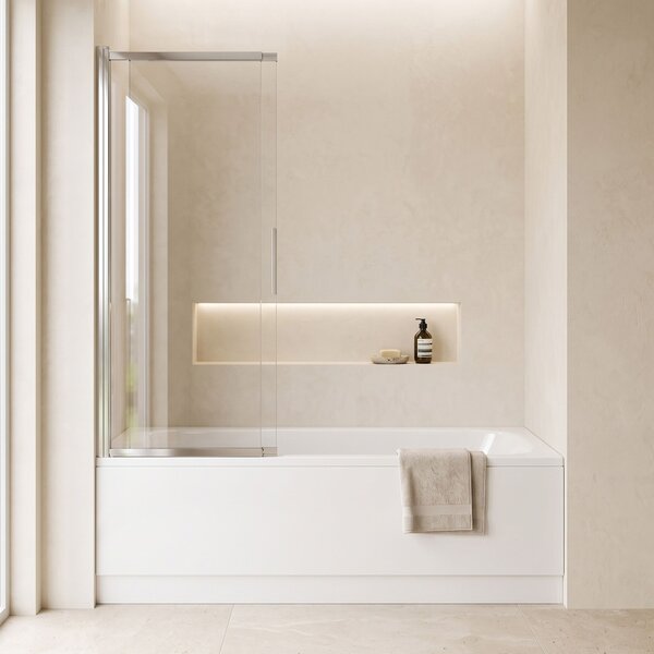 Sliding bathtub screen REA Dario Chrome 80