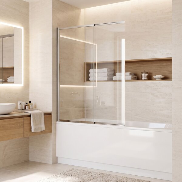 Sliding bathtub screen REA Dario Chrome 80