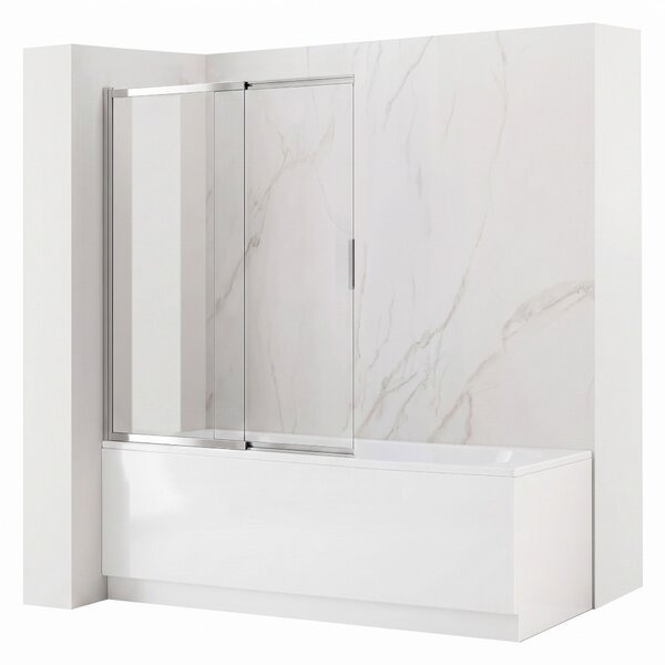 Sliding bathtub screen REA Dario Chrome 80