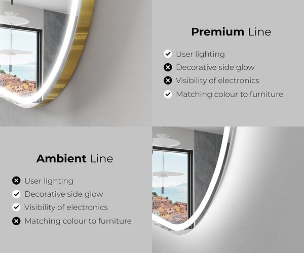 Backlit LED Bathroom Mirror L230