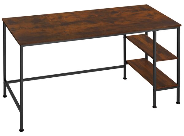 Tectake 404227 desk donegal w/built in shelves (140x60x76.5cm) - industrial dark