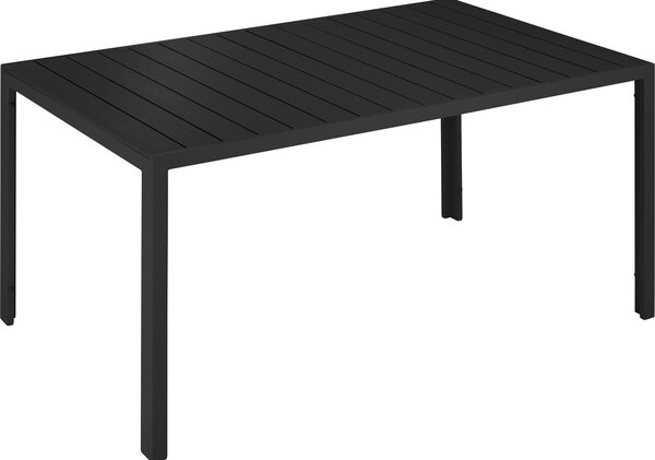 Tectake 404401 aluminum garden table bianca w/ height-adjustable feet (150x90x74.5cm) - black/black