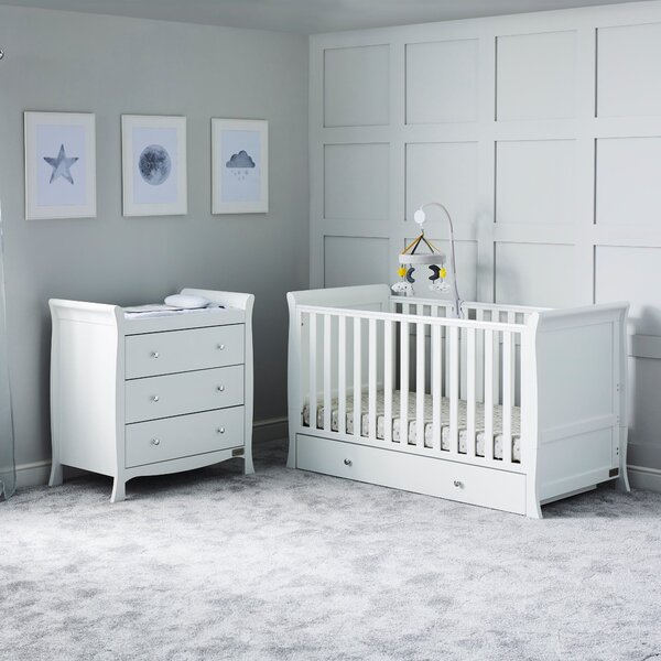 Ickle Bubba Snowdon Classic 2 Piece Nursery Furniture Set White