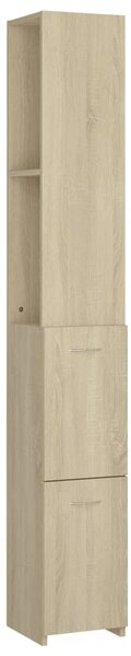 Bathroom Cabinet Sonoma Oak 25x26.5x170 cm Engineered Wood