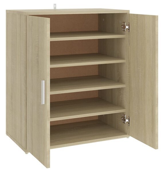 Shoe Cabinet Sonoma Oak 60x35x70 cm Engineered Wood