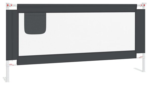 Toddler Safety Bed Rail Dark Grey 190x25 cm Fabric