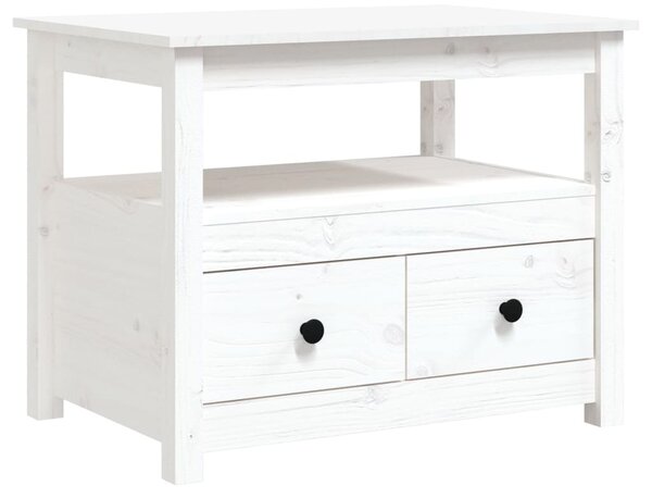 Coffee Table White 71x49x55 cm Solid Wood Pine