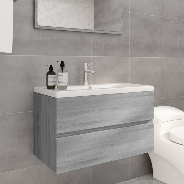 Sink Cabinet with Built-in Basin Grey Sonoma Engineered Wood