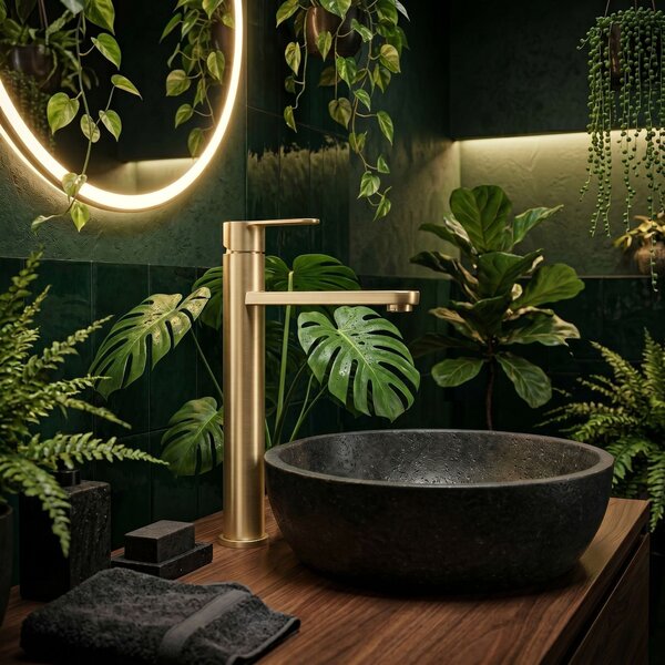 Bathroom faucet Rea Arcos Brush Gold