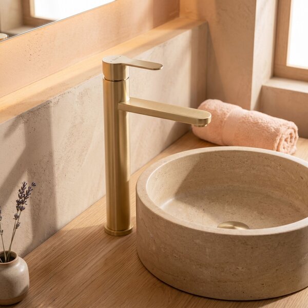 Bathroom faucet Rea Arcos Brush Gold