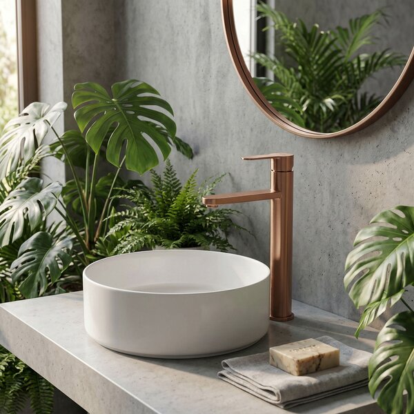 Bathroom faucet Rea Arcos Brush Copper