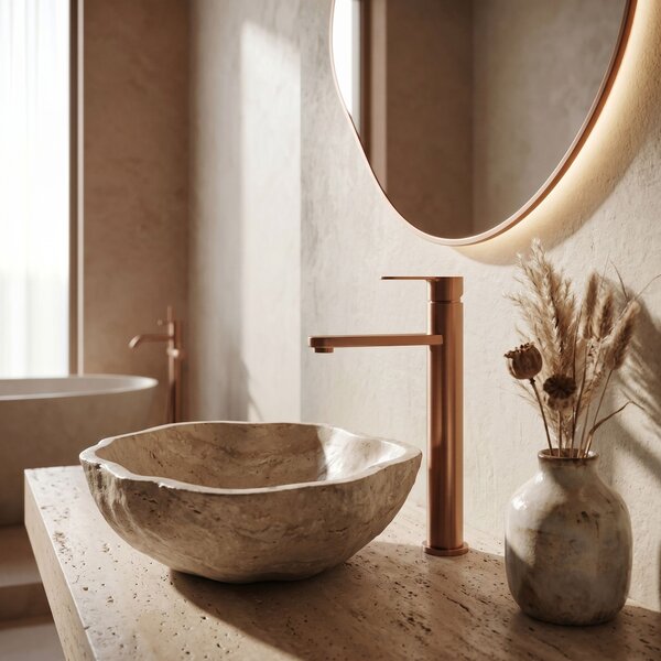 Bathroom faucet Rea Arcos Brush Copper