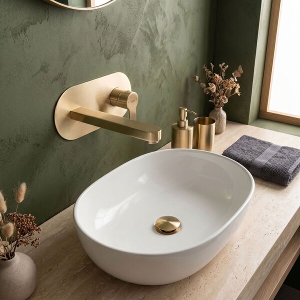 Wall Mounted faucet REA Arcos Brush Gold