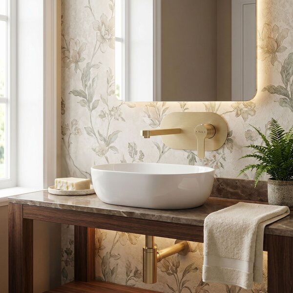 Wall Mounted faucet REA Arcos Brush Gold