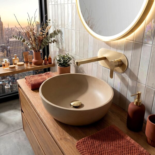 Wall Mounted faucet REA Arcos Brush Gold