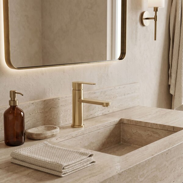 Bathroom faucet Rea Arcos Brush Gold