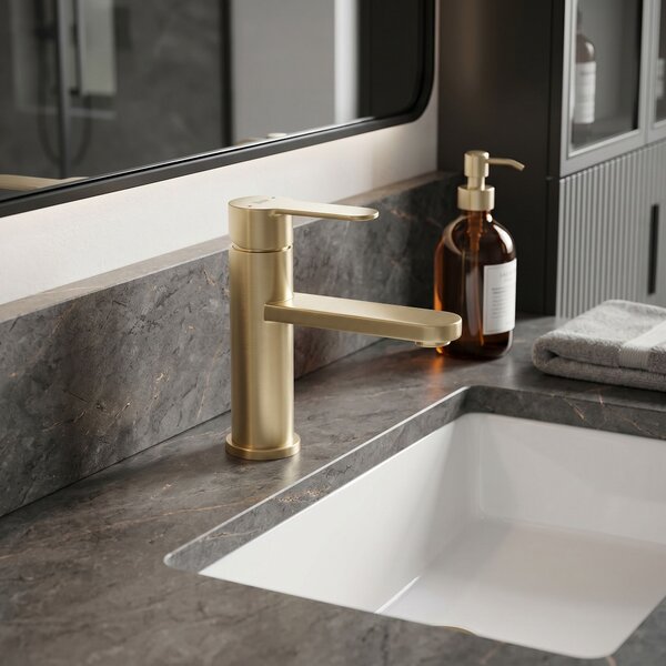 Bathroom faucet Rea Arcos Brush Gold