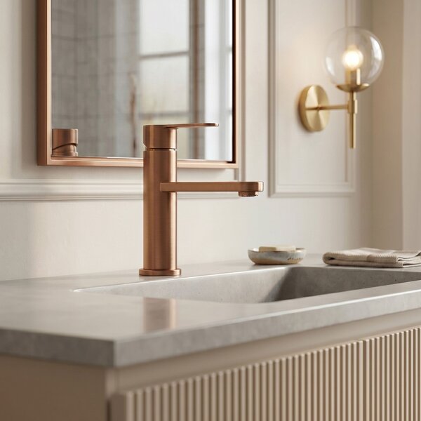 Bathroom faucet Rea Arcos Brush Copper