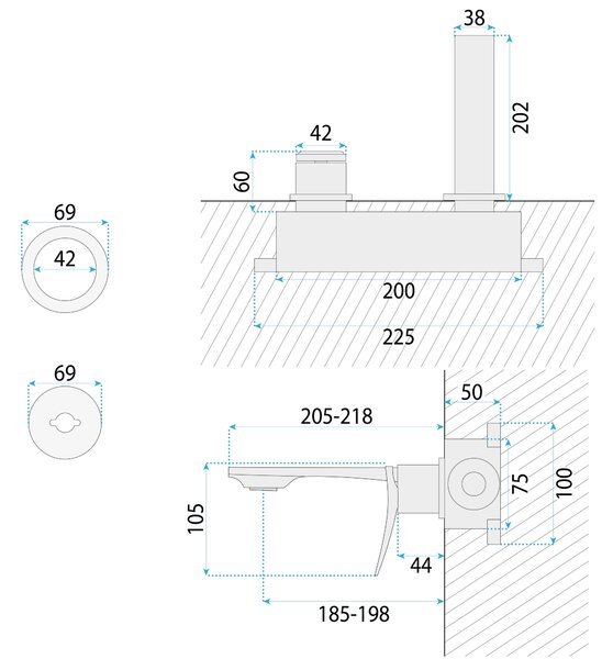 Concealed washbasin mixer REA VISION Chrome + BOX