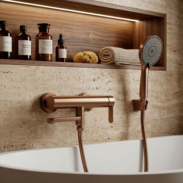 Bath mixer Rea Arcos Brushed Copper