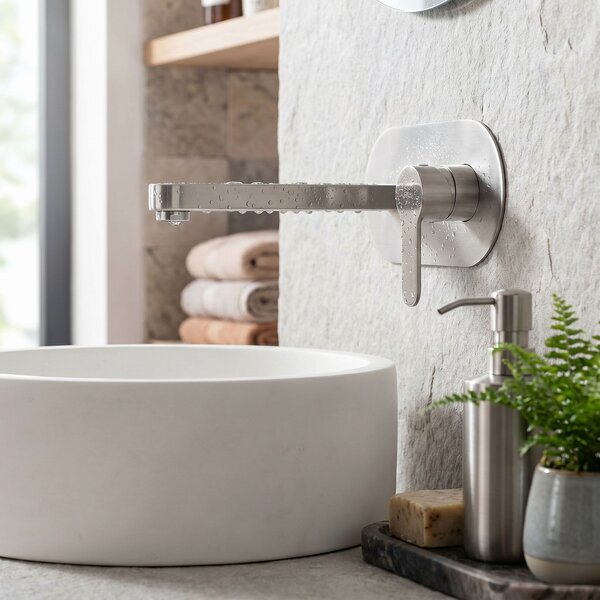 Wall Mounted faucet REA Arcos Brush Nickel