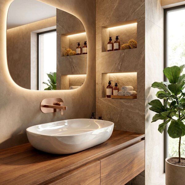 Wall Mounted faucet REA Arcos Brush Copper