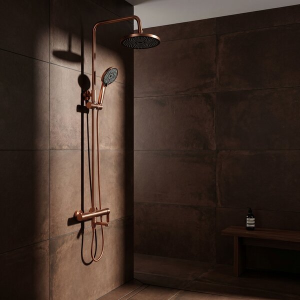Shower Set Rea Arcos brush copper