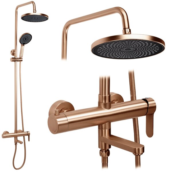Shower Set Rea Arcos brush copper