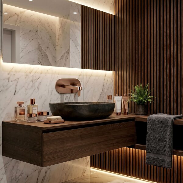 Wall Mounted faucet REA Arcos Brush Copper