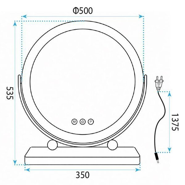 Mirror LED MAKE-UP Chrome 50 cm