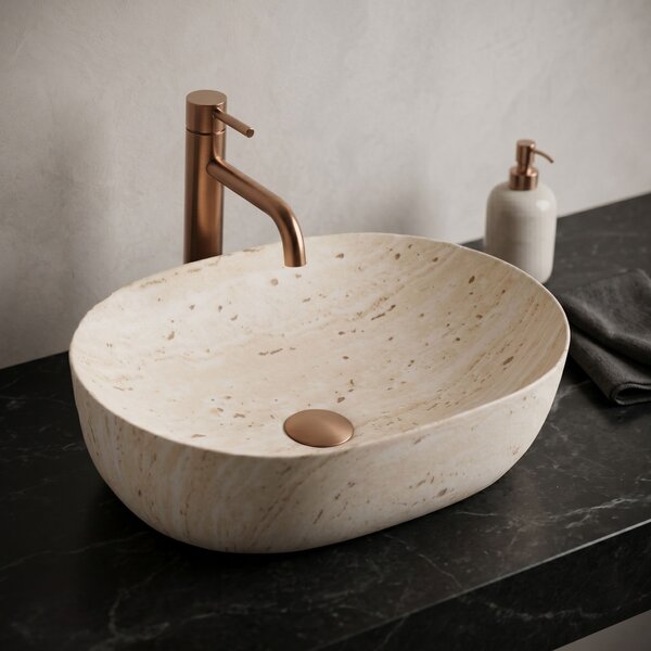 Countertop Basin Rea Amelia Travertine Classic 48