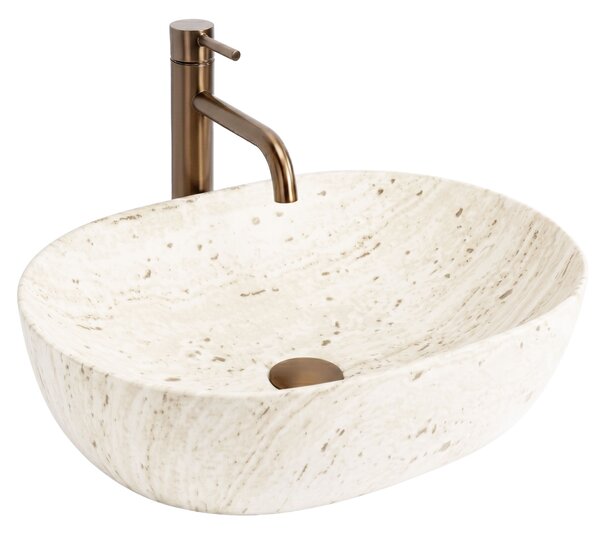 Countertop Basin Rea Amelia Travertine Classic 48