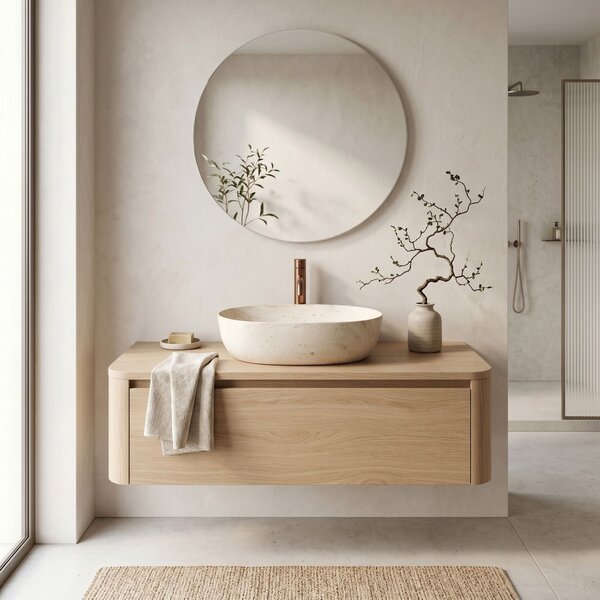Countertop Basin Rea Amelia Travertine Classic 48