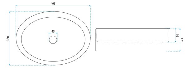 Countertop washbasin REA Mirella Transparent