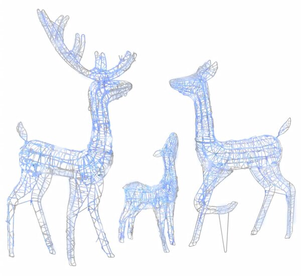 Acrylic Reindeer Family Christmas Decoration 300 LED Blue