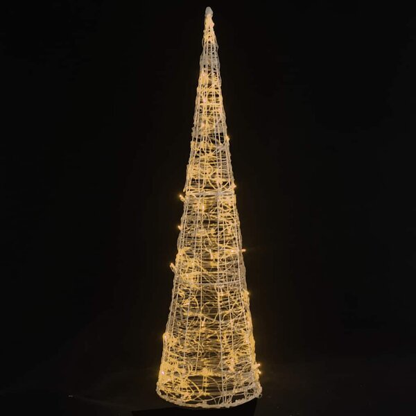 Acrylic Decorative Pyramid LED Light Cone Warm White 120 cm