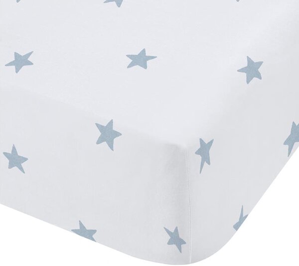 Bianca Mini Star And Stripes Bed Linen Fitted Sheet Blue