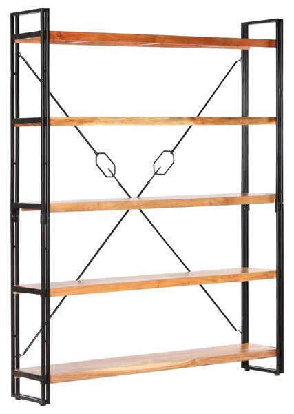 5-Tier Bookcase 140x30x180 cm Solid Acacia Wood