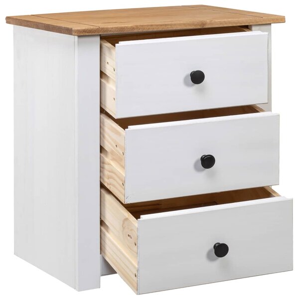 Bedside Cabinet White 46x40x57 cm Pinewood Panama Range