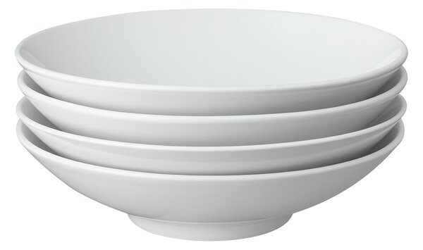 Classic White Pasta Bowls - Set Of 4 -