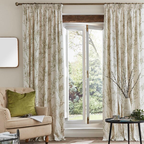 Laura Ashley Pussy Willow Ready Made Curtains Off white-Hedgerow