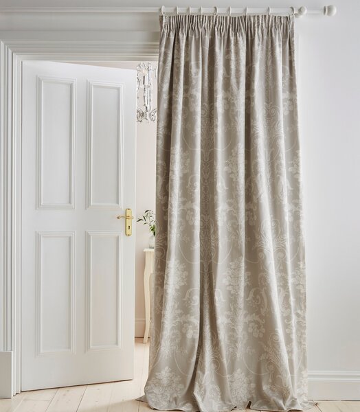 Laura Ashley Josette 66 x 84 Ready Made Pencil Pleat Door Curtain Dove Grey