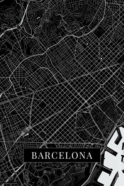 Map Barcelona black