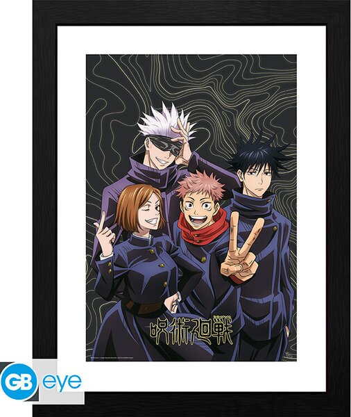 Framed poster Jujutsu Kaisen - Team Picture