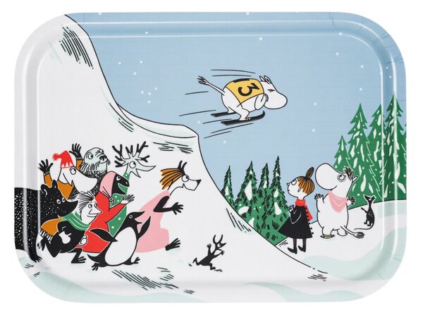 Arabia Moomin tray 27x20 cm Ski jumping