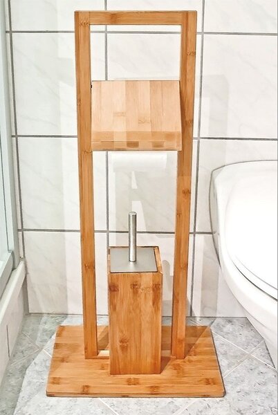 Toilet paper and brush holder Bamboo 381757 BAMBOO